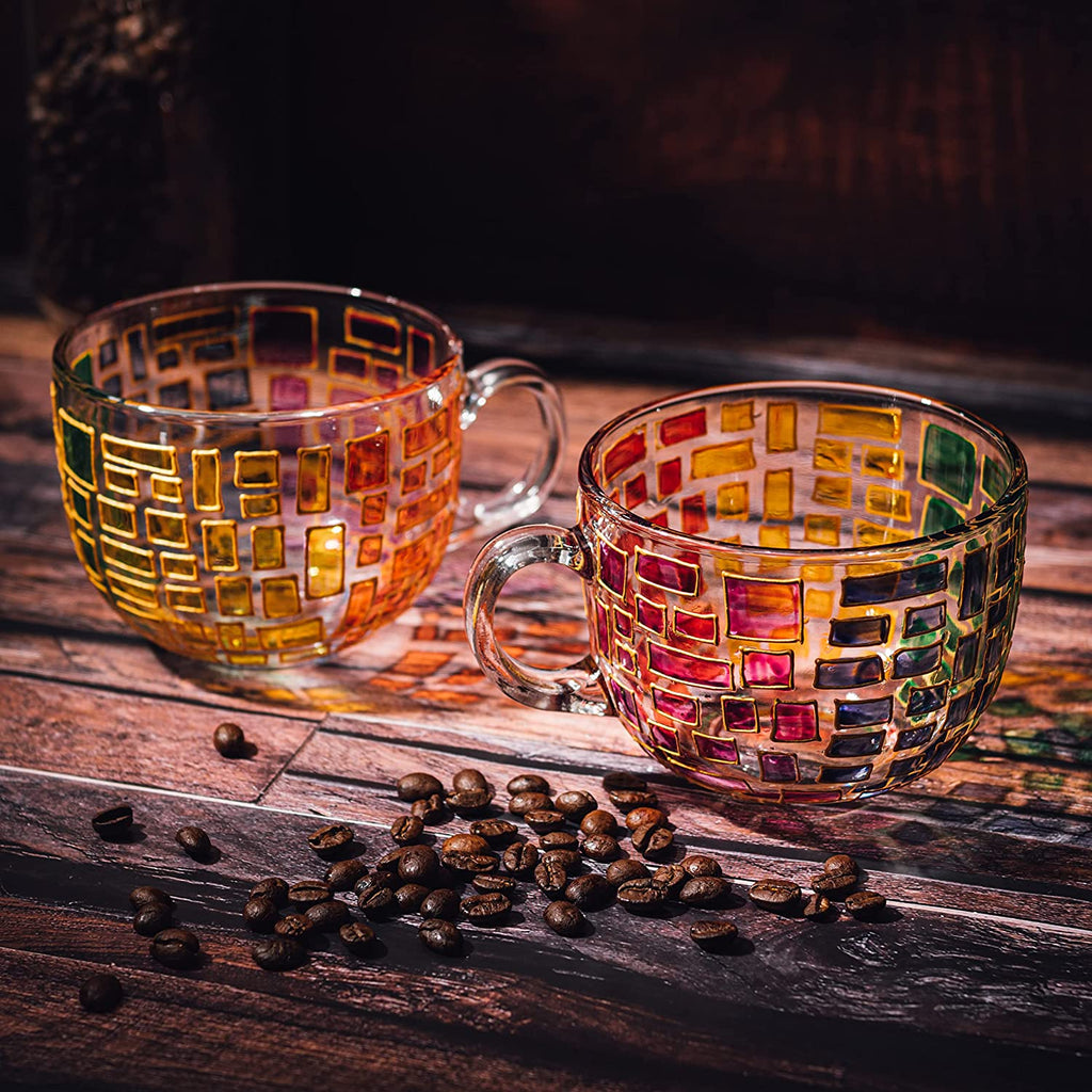 Renaissance Stained Glass Windows Mugs, Set of 2