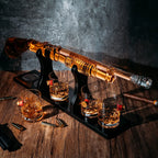 Shotgun Whiskey Decanter Set - 800 ml & 4 12oz Bullet Glasses-3