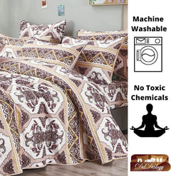 DaDa Bedding Majestic Oriental Kilim Bedspread - Royal Persian Traditional Design Intricate Ornate Ornament Print Coverlet w/ Shams-3