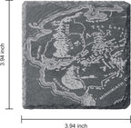 Middle Earth Map Coasters Set of 6 - Fantasy Slate Drink Coasters-4