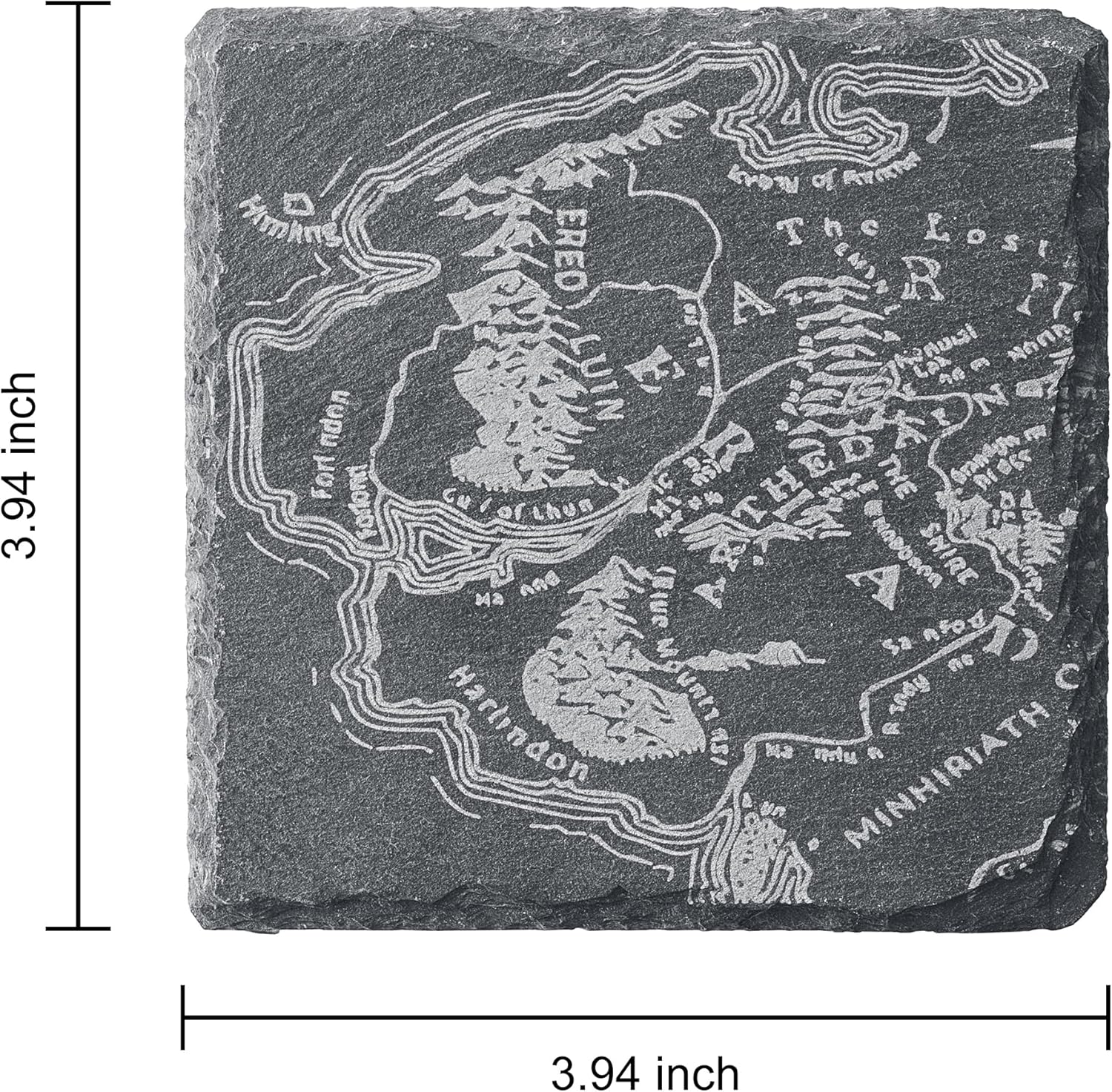 Middle Earth Map Coasters Set of 6 - Fantasy Slate Drink Coasters-4
