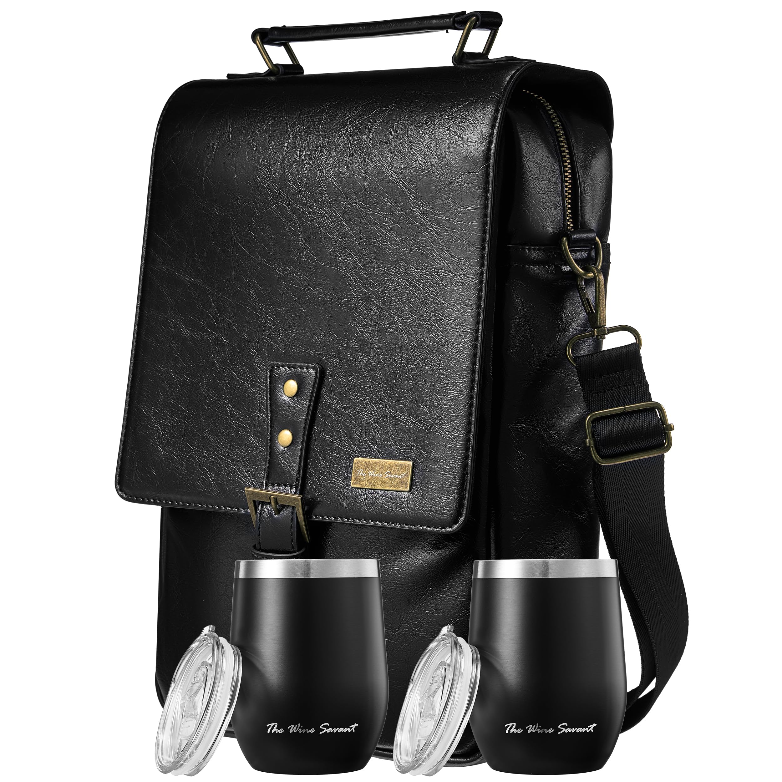 3 Bottle Wine Tote Bag with Tumblers and Opener-0