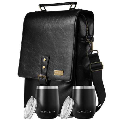 3 Bottle Wine Tote Bag with Tumblers and Opener-0