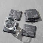 Middle Earth Map Coasters Set of 6 - Fantasy Slate Drink Coasters-1