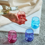 Khen Unbreakable Aerating Stemless Wine Glasses - Set of 4-13 oz Colored Glass-1