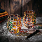 Renaissance Stained Glass Windows, (Stemless Wine Glasses)-2