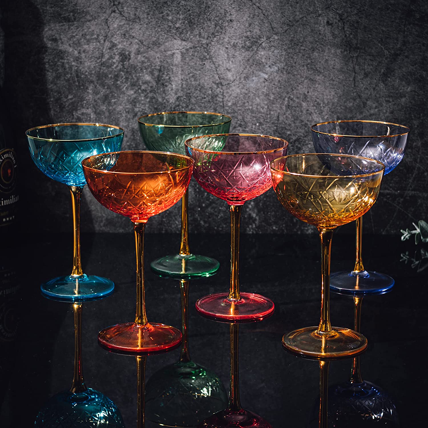 Vintage Art Deco Coupe for Champagne | Set of 6 | 7 oz-1