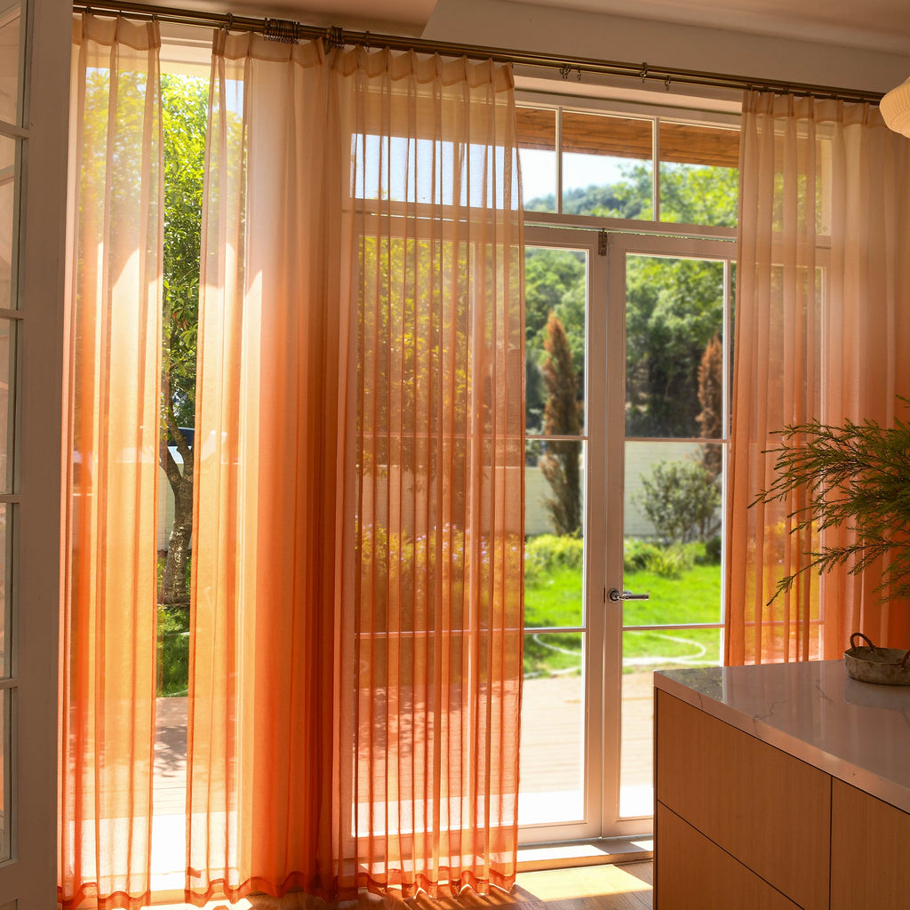 Custom Vertical Ombre Linen Texture Sheer Curtains-2