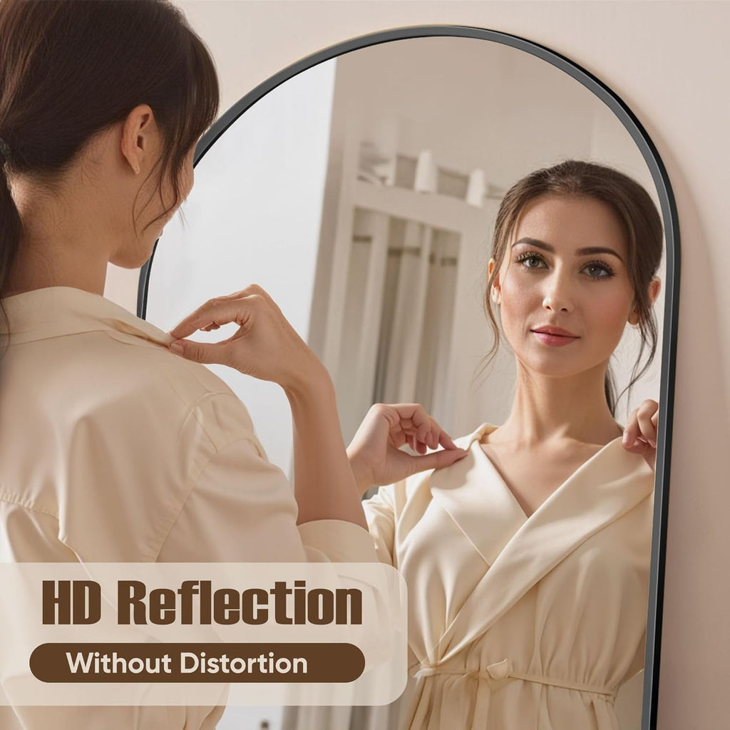 Architectural Arched Full Length Mirror 81x41 Black-3