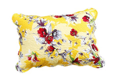 DaDa Bedding Sunshine Yellow Hummingbirds Floral Scalloped Pillow Sham 1-Piece (JHW-925)-0