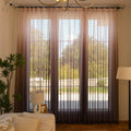 Custom Vertical Ombre Linen Texture Sheer Curtains-4
