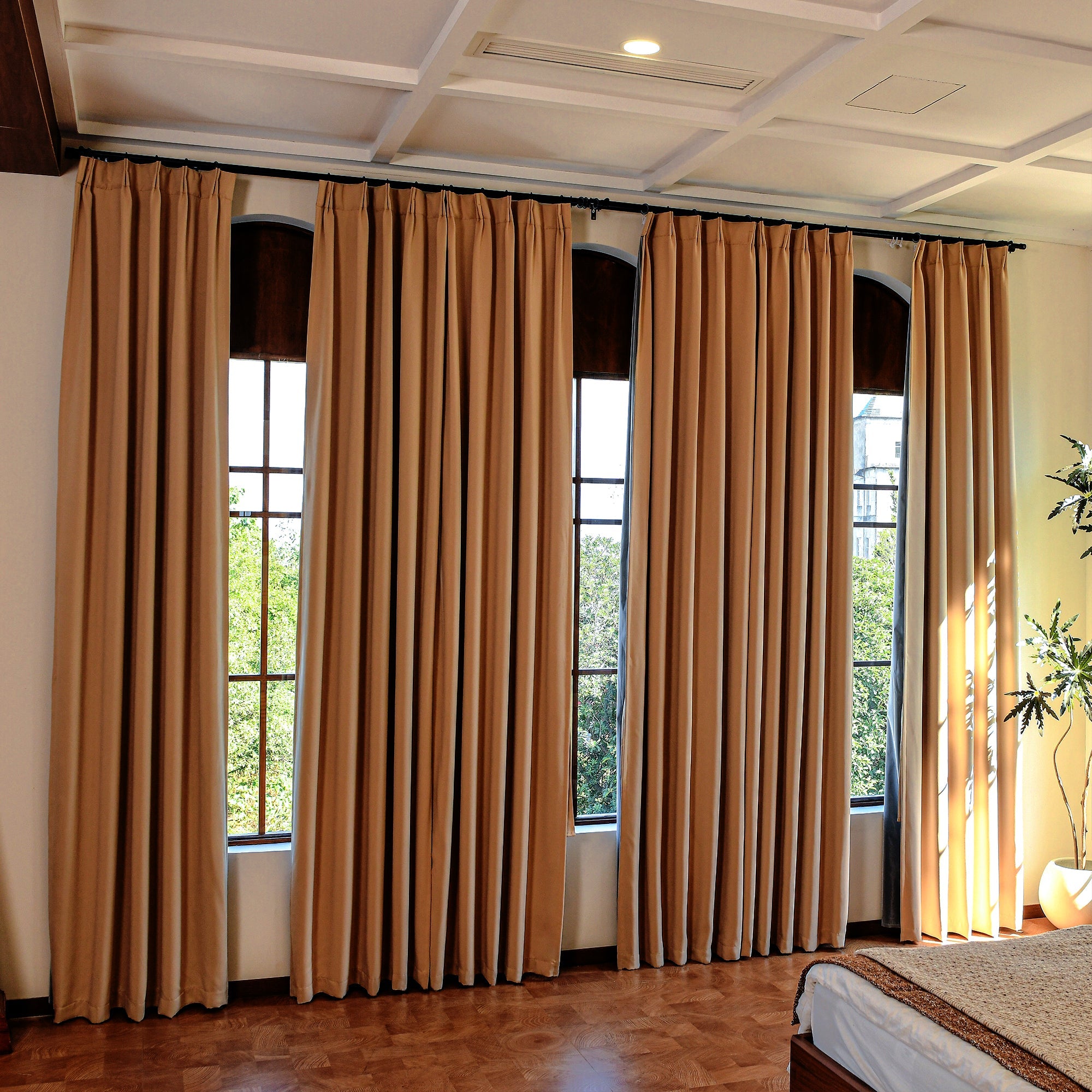 Custom Luxury Silk-Fiber Blackout Curtains-1
