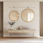 Round Wall Mirror With Gold Metal Frame 27 Inch Entryway-4
