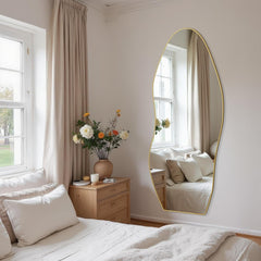 68 Inch Full Length Floor Standing Mirror Gold Frame-2
