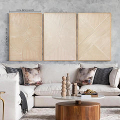Neutral Oversized 3D Textured Abstract Expressionist Wall Art-1