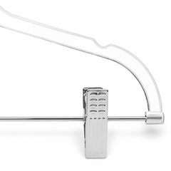 Plastic Clear Hangers with Silver Hooks & Clips-Adult 100pcs-2
