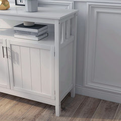 White Buffet Cabinet With 2 Doors And Adjustable Shelf-2