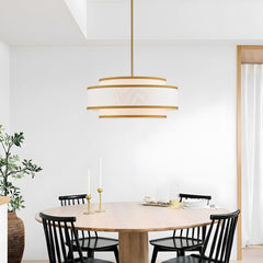 Gold Drum Chandelier 19.7 Inch Contemporary Lighting-1