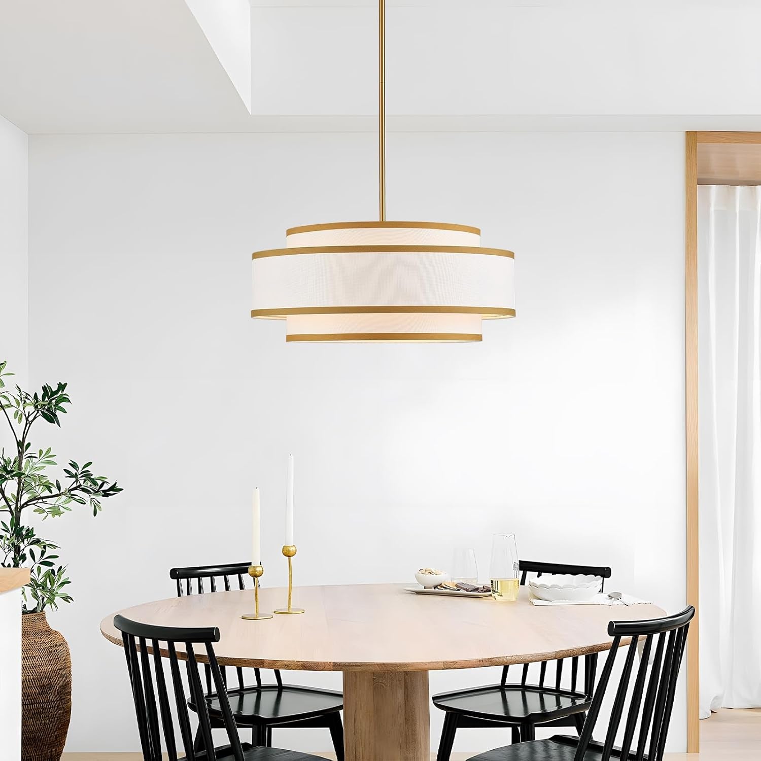 Gold Drum Chandelier 19.7 Inch Contemporary Lighting-1
