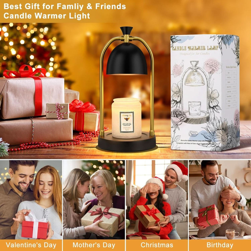 Black Flameless Candle Warmer Lamp Programmable Timer