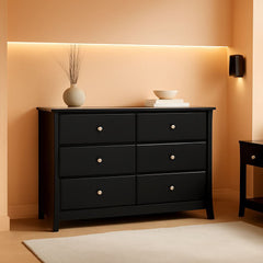 Crescent 6 Drawer Double Dresser Black GREENGUARD Gold-0
