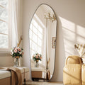 67x24 Oversized Diamond Floor Mirror Black Aluminum-0