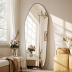 67x24 Oversized Diamond Floor Mirror Black Aluminum-0
