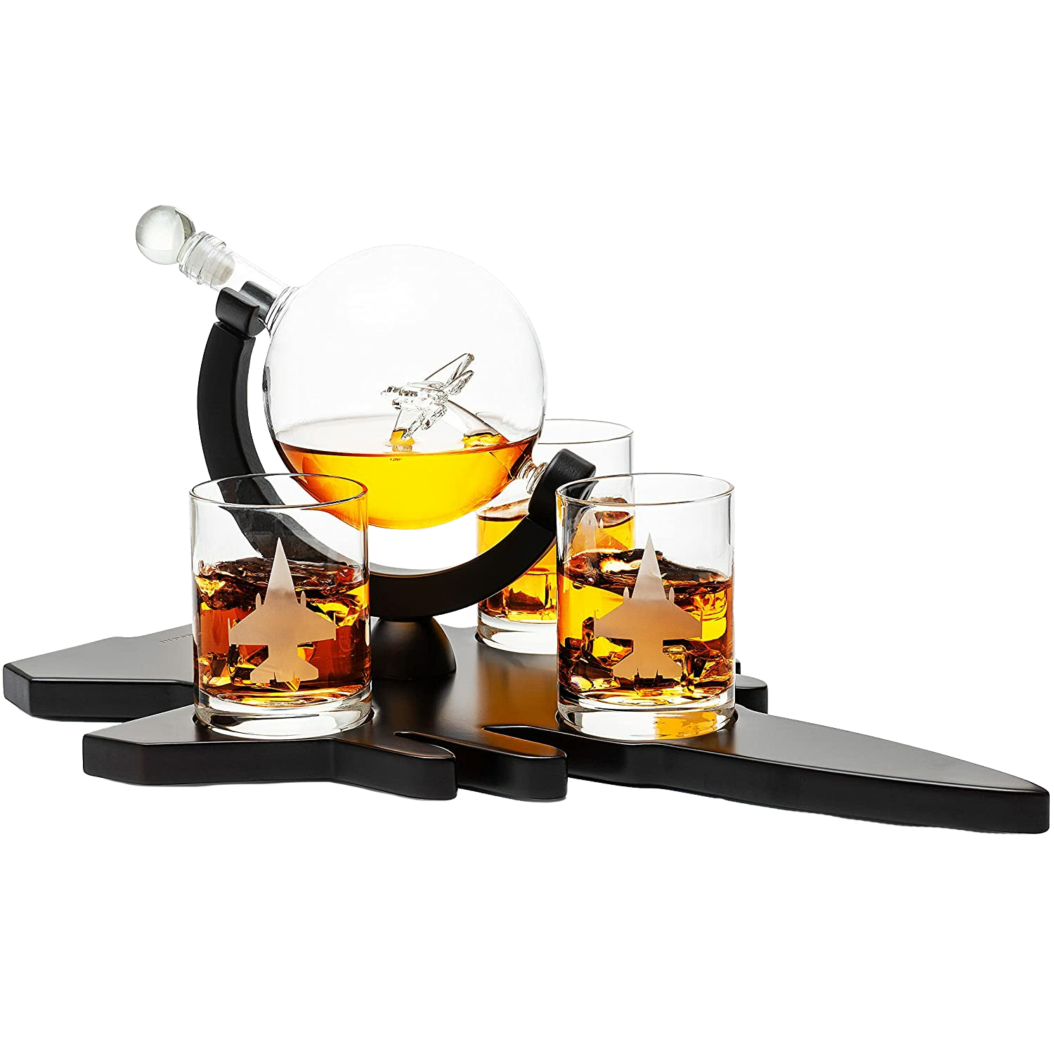 Fighter Jet Wine & Whiskey Decanter Set