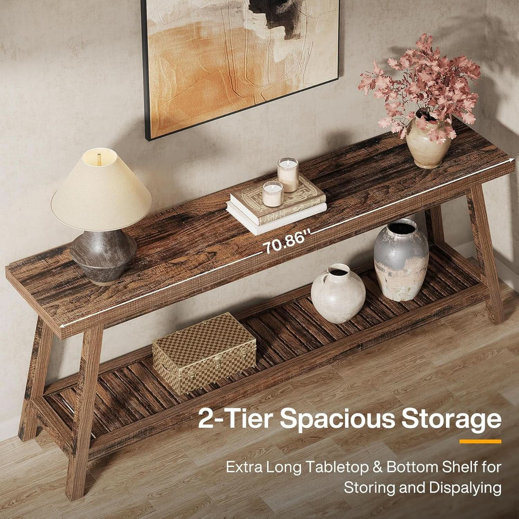 70.9 Inches Entryway Console Table Farmhouse Rustic-3