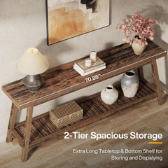 70.9 Inches Entryway Console Table Farmhouse Rustic-3