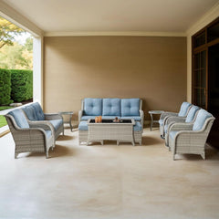 Comfortable 11 Piece Outdoor Furniture Set with Swivel Rockers-0