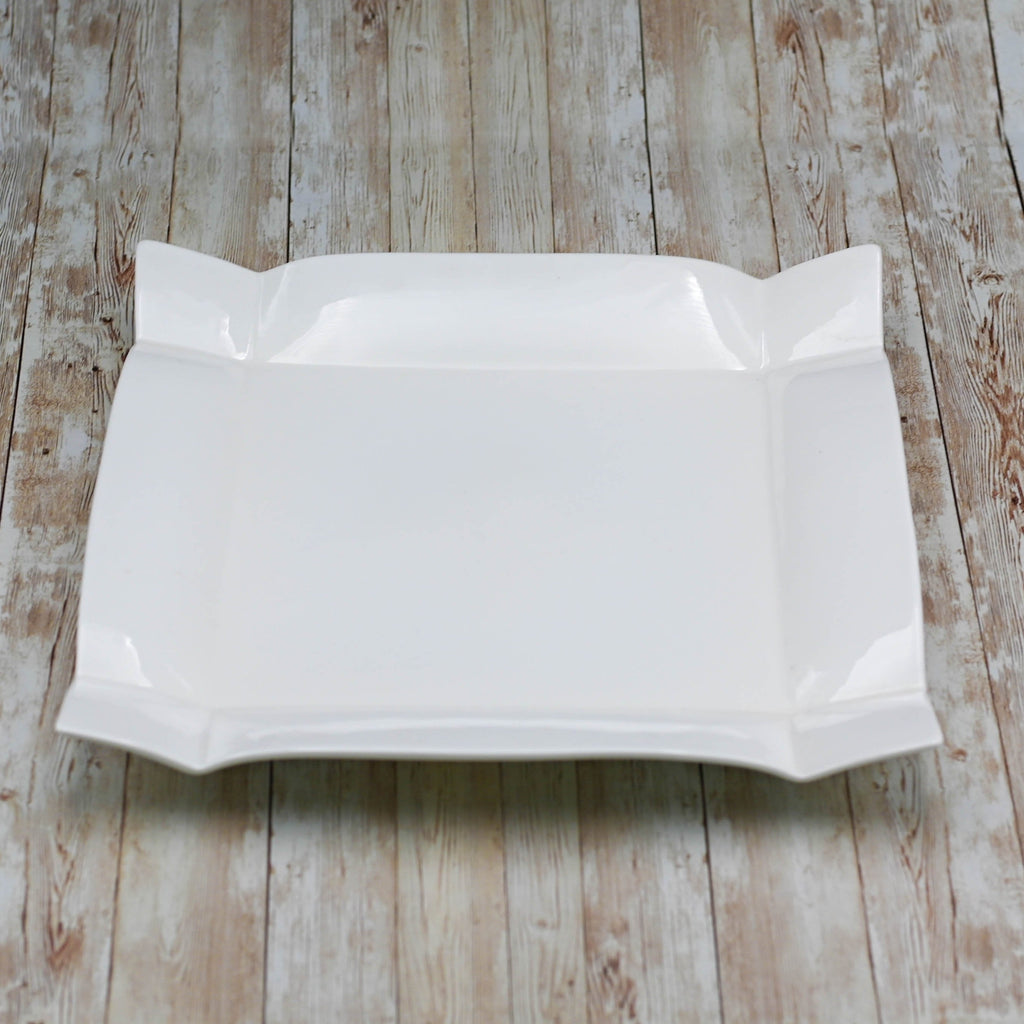 Set Of 3 White Square Platter 14" inch X 14" inch | 35.5 X 35.5 Cm-0