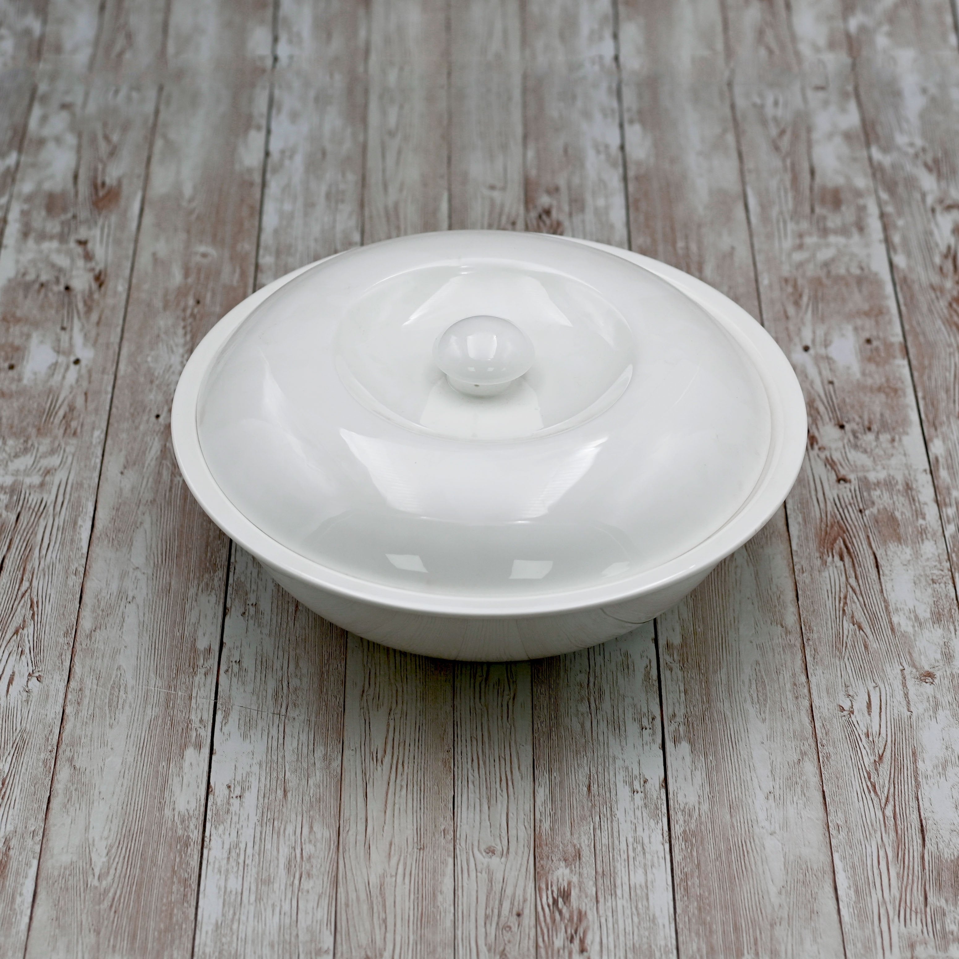 Large White 10" inch | Bowl With Lid 57 Oz |-0