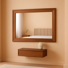 Rectangular Farmhouse Wood Bathroom Mirror 30x40 Brown-0