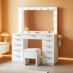 Premium Makeup Vanity With Illuminated Mirror Eleven Drawers-0