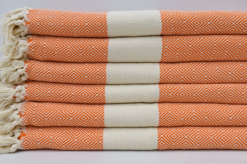 VENICE ORANGE TURKISH TOWEL-2