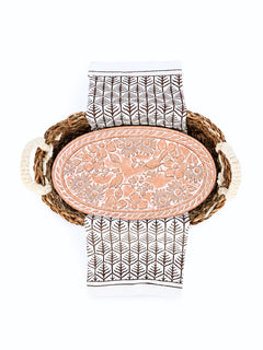 Bread Warmer & Basket Gift Set with Tea Towel - Garden Oval