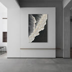 Black White Oil Painting On Canvas 24x36 Inches Wide-2