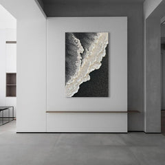 Black White Oil Painting On Canvas 24x36 Inches Wide-2