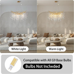 30 Inch Golden Crystal Raindrop Chandelier 10 Light-1