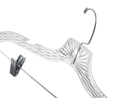 Crystal Clear Hangers with Clips, 360 Swivel Hook - 100 Pack