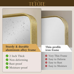 40 By 30 Inch Brushed Brass Bathroom Mirror Wall Mounted-1
