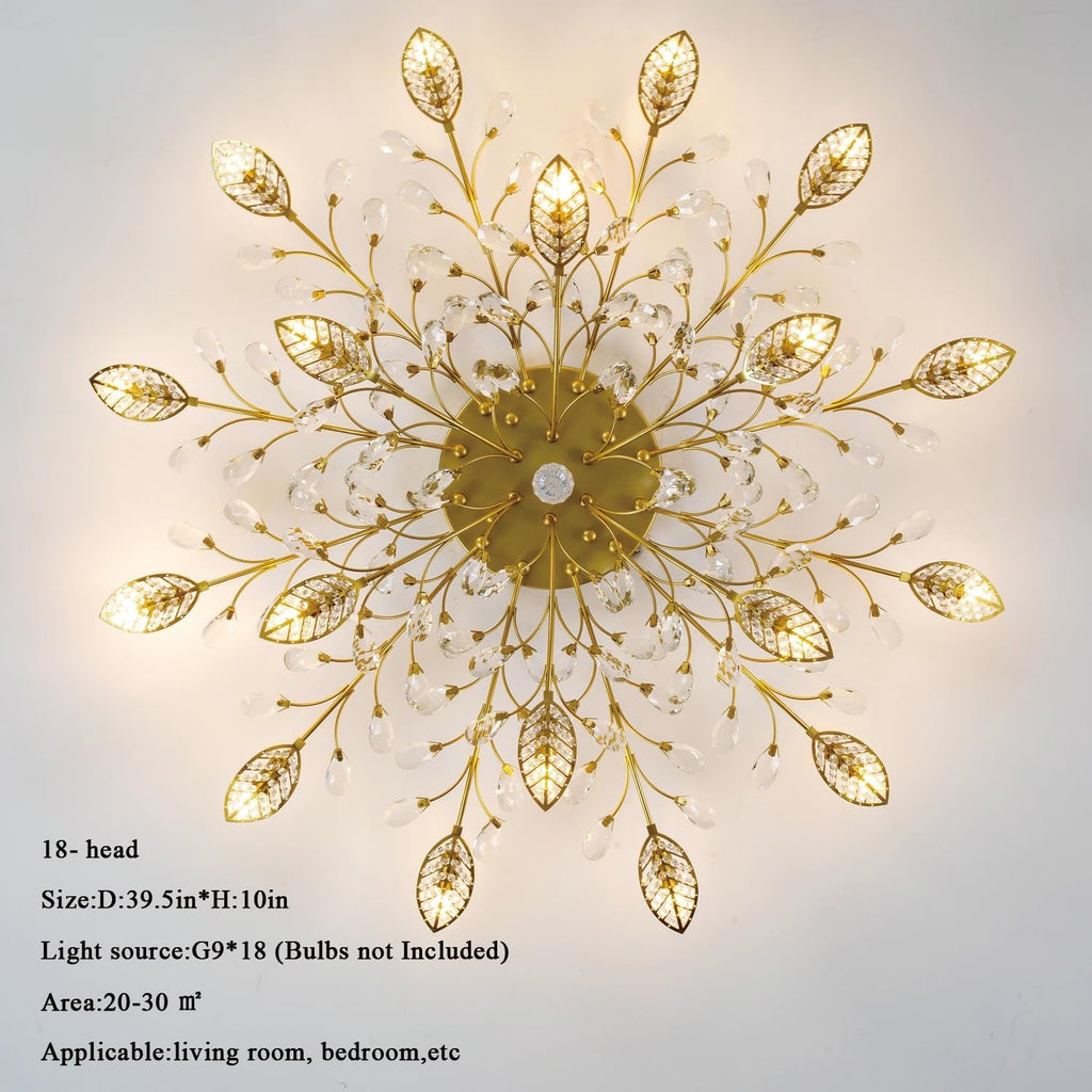 Crystal Luster Ceiling Light Chandelier Semi Flush-4