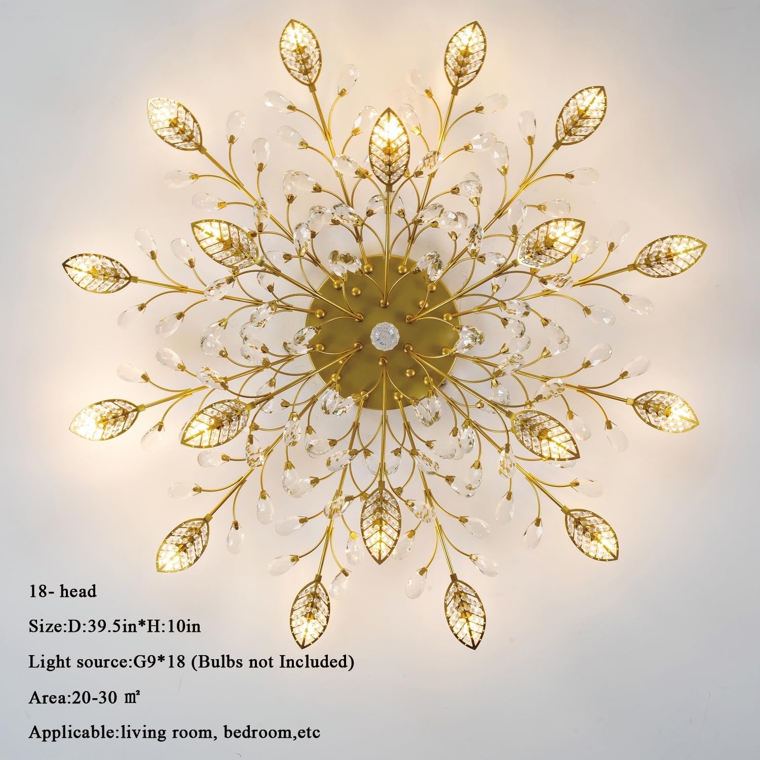 Crystal Luster Ceiling Light Chandelier Semi Flush-4