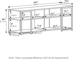 Entertainment Center TV Stand 65 Inch With Metal Frame Americano Black-1