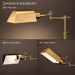 Pharmacy Floor Lamp Antique Brass Height Adjustable-1