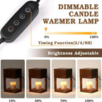 Decorative Wooden Candle Warmer Lamp Timer Dimmable