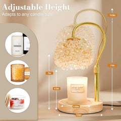 Candle Warmer Lamp Adjustable Height Crystal Lampshade