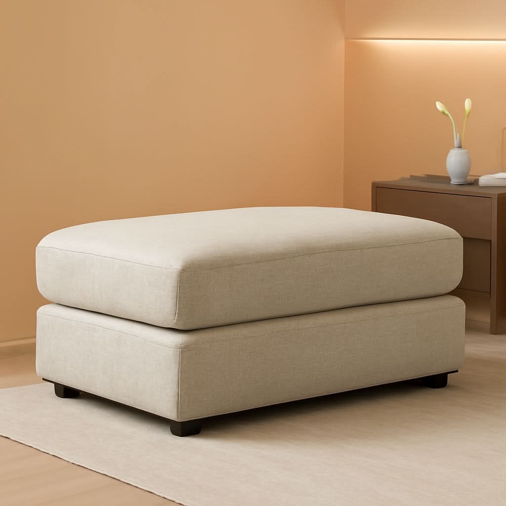 Soletren Oversized Ottoman Off White Modern Furniture-0