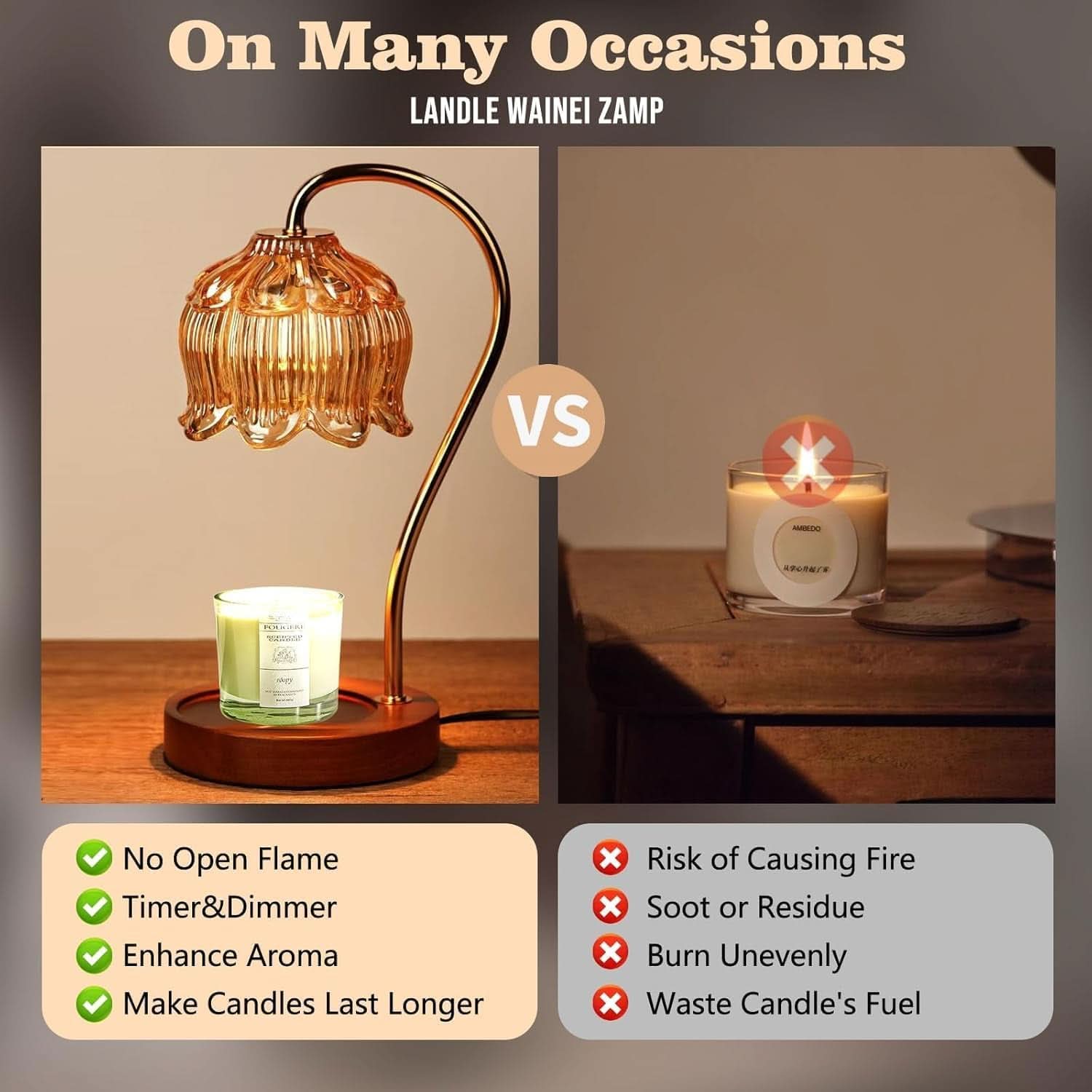Electric Aromatherapy Candle Warmer Lamp With Timer